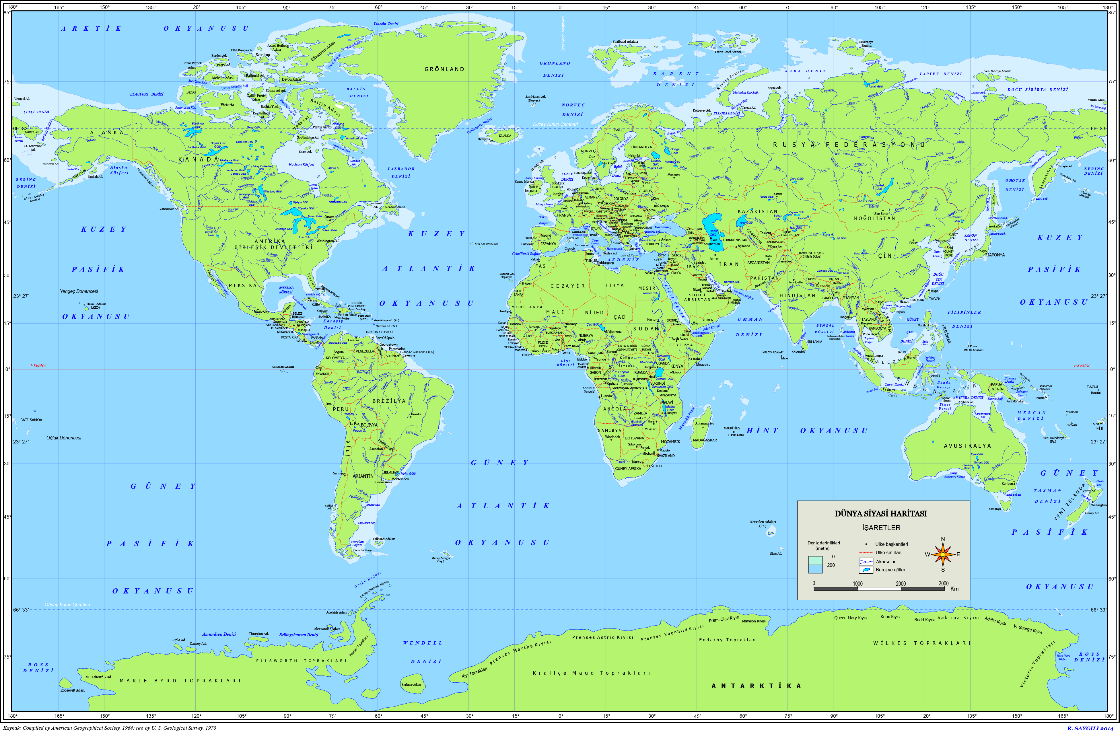 Türkçe dünya haritası indir